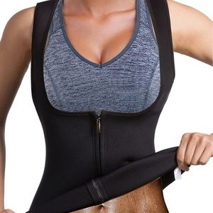 Waist Trainer Vest Slim Sauna Tank Top Zipper Weight Loss Body Shaper Size Large